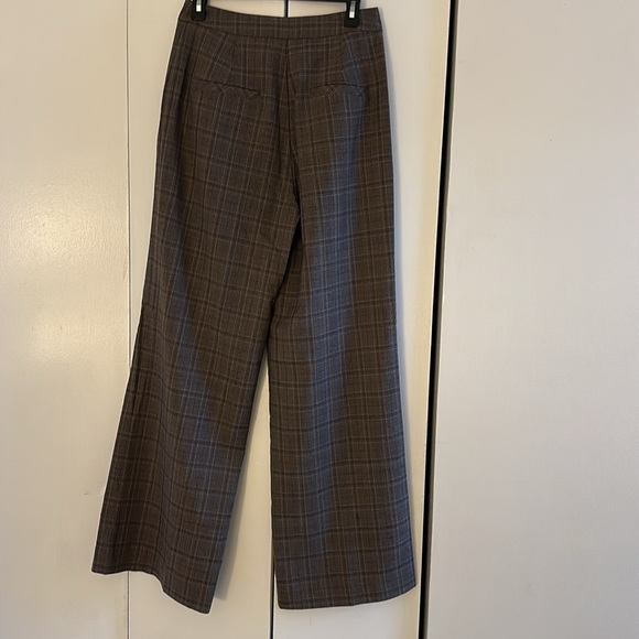 Gentle Herd 100% Wool Plaid Checkered Pleated Wide Leg Trouser - Picture 3 of 17
